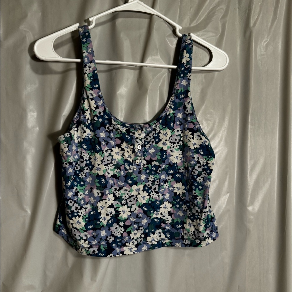 Old Navy Blue Floral Tank Top